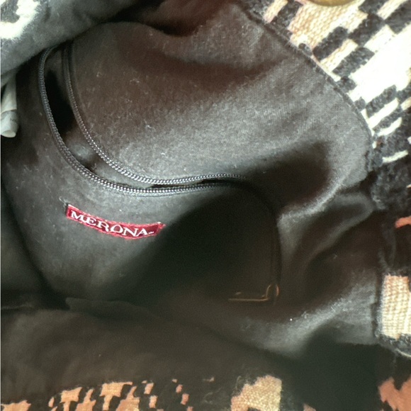 Merona Tote Hanbag, Textured bohemian purse leather braided handle - Picture 2 of 5